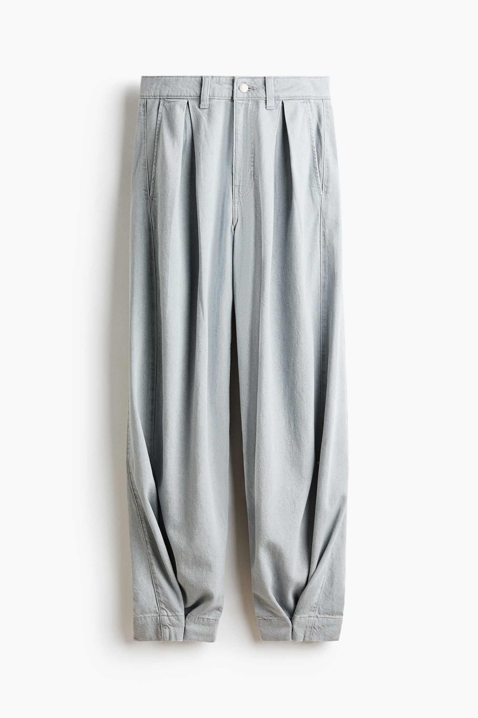 High-Waist Barrel-Leg Ankle Jeans - Light denim gray