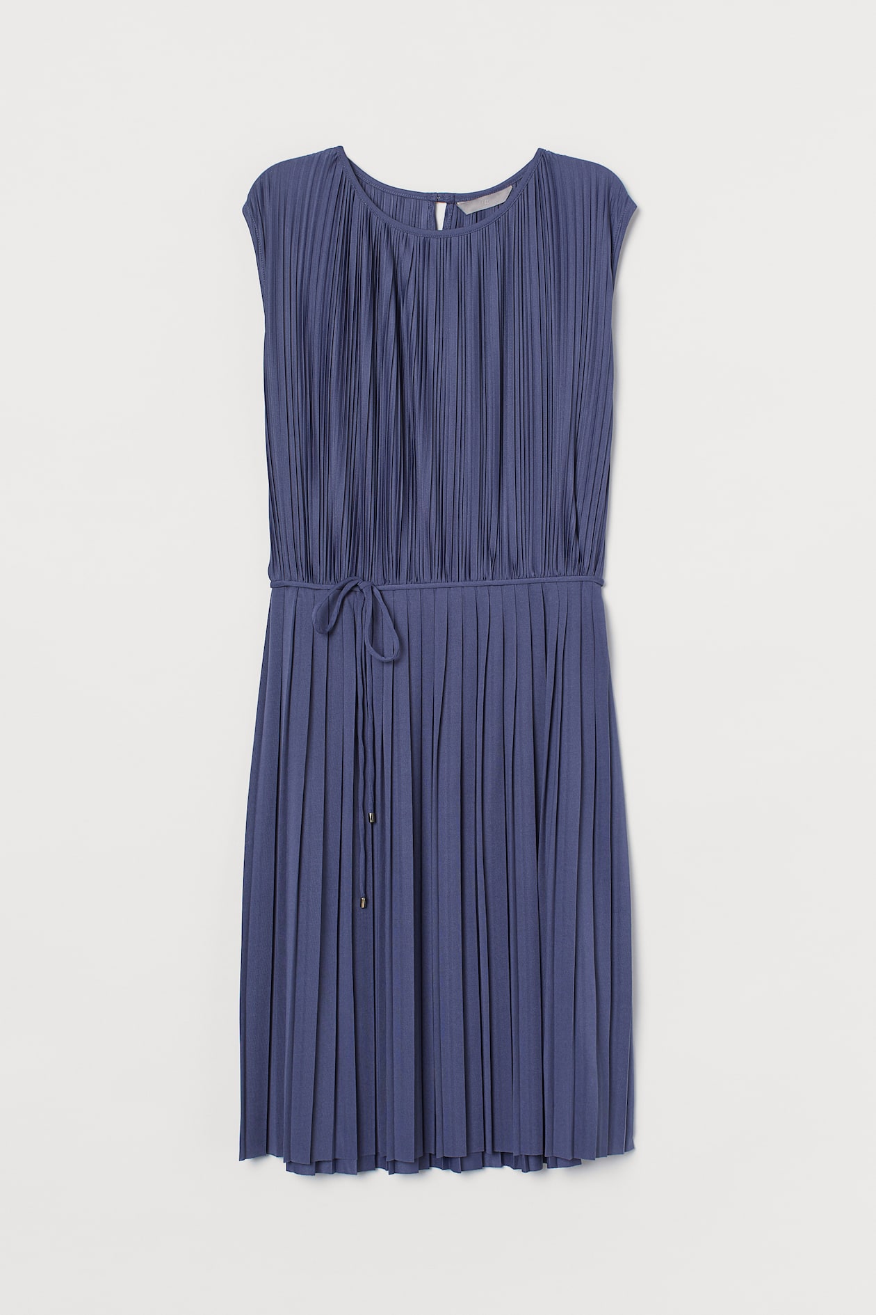 Pleated dress - Round neck - Sleeveless - Pigeon blue - Ladies | H&M GB