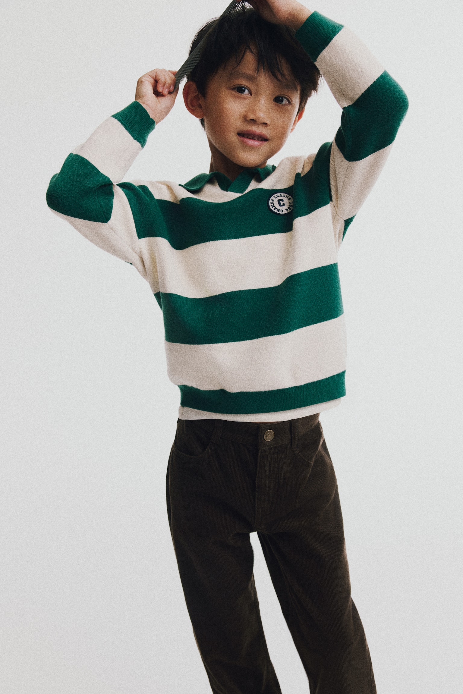 Детские брюки H&M Relaxed-Fit Corduroy, цвет: Тёмный коричневый — фото 5