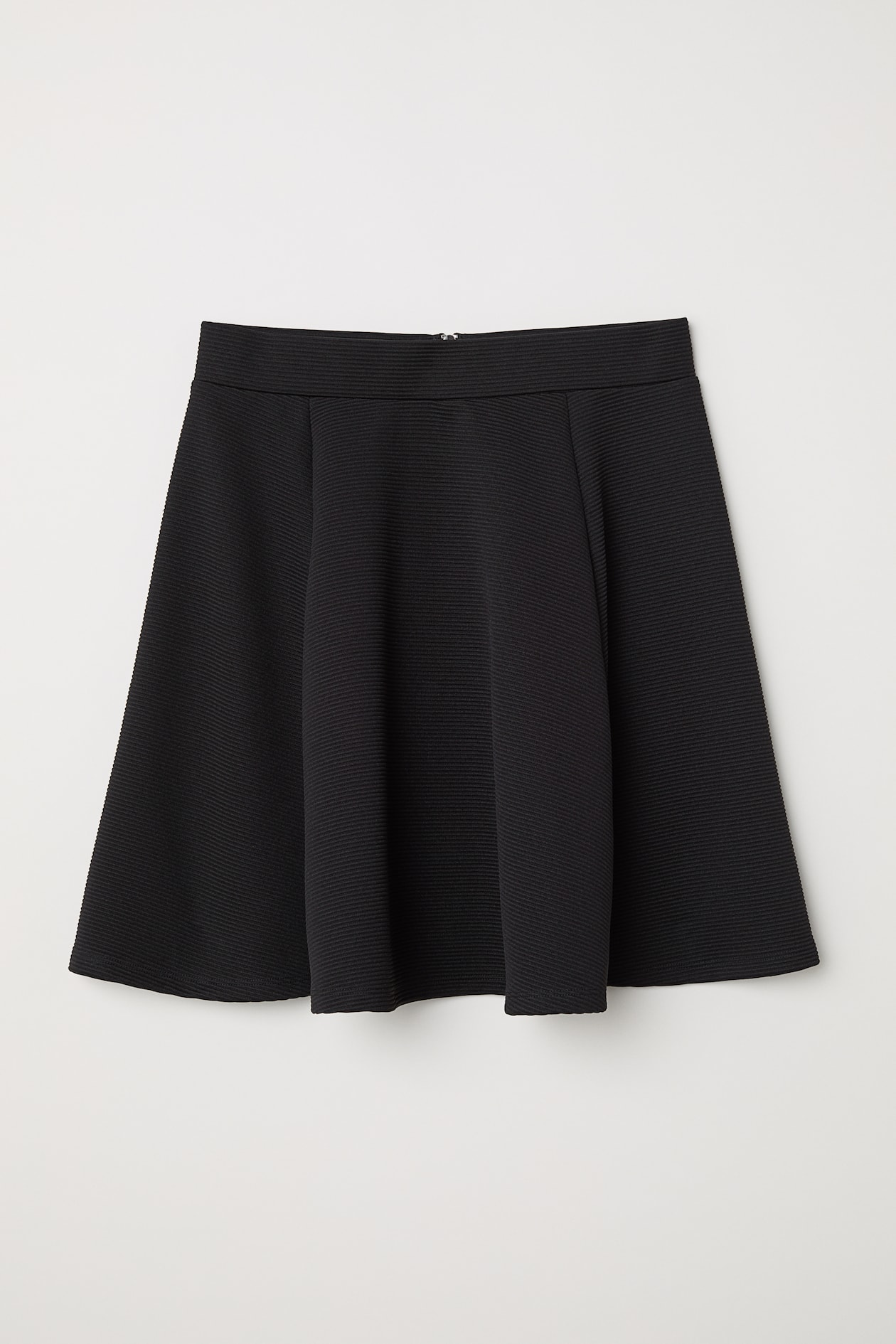 Skater skirt - Short - Black/Ribbed - Ladies | H&M GB