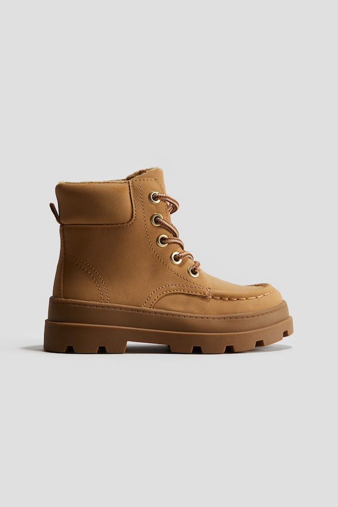 Bottines à lacets - Kaki/Marron - 1