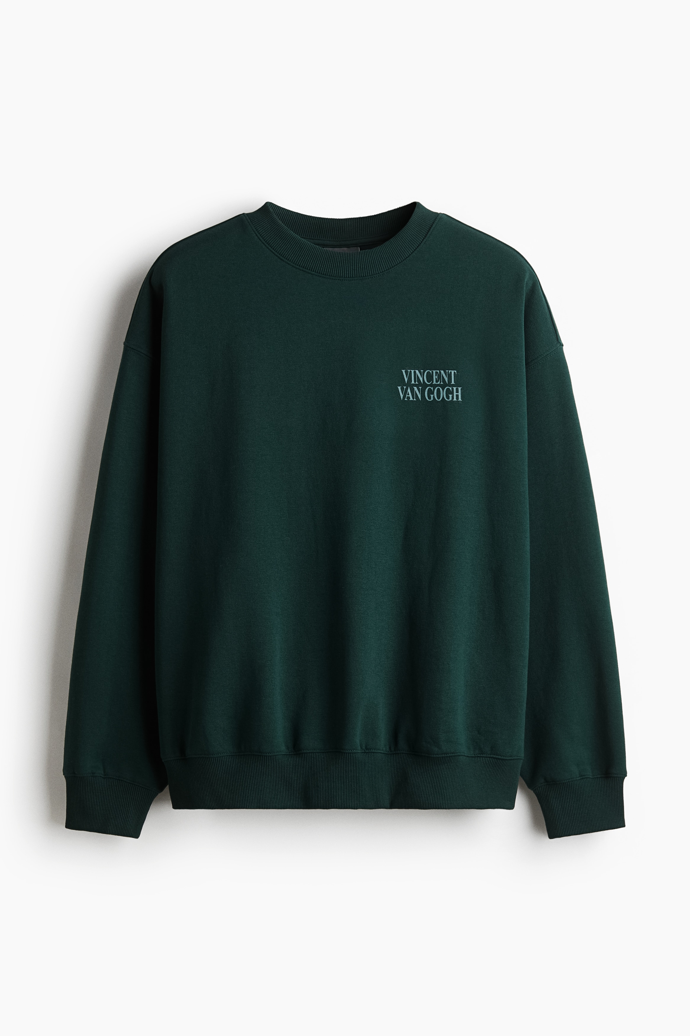 Oversized Fit Print Sweater - Forest green/Vincent Van Gogh/Black/Cypress Hill