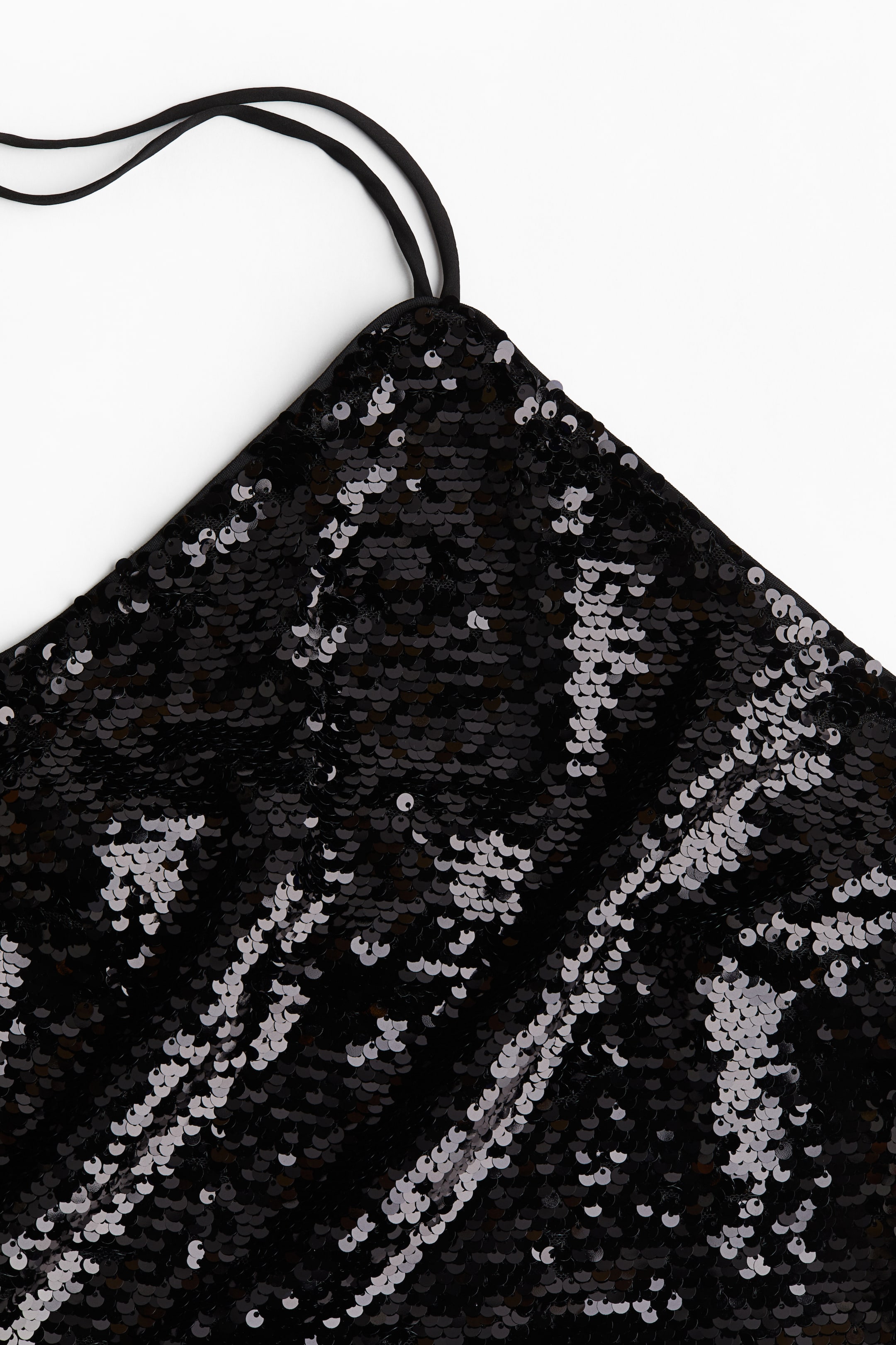 View larger image: Cropped Sequin Halterneck Top - Black - Ladies | H&M AU 2