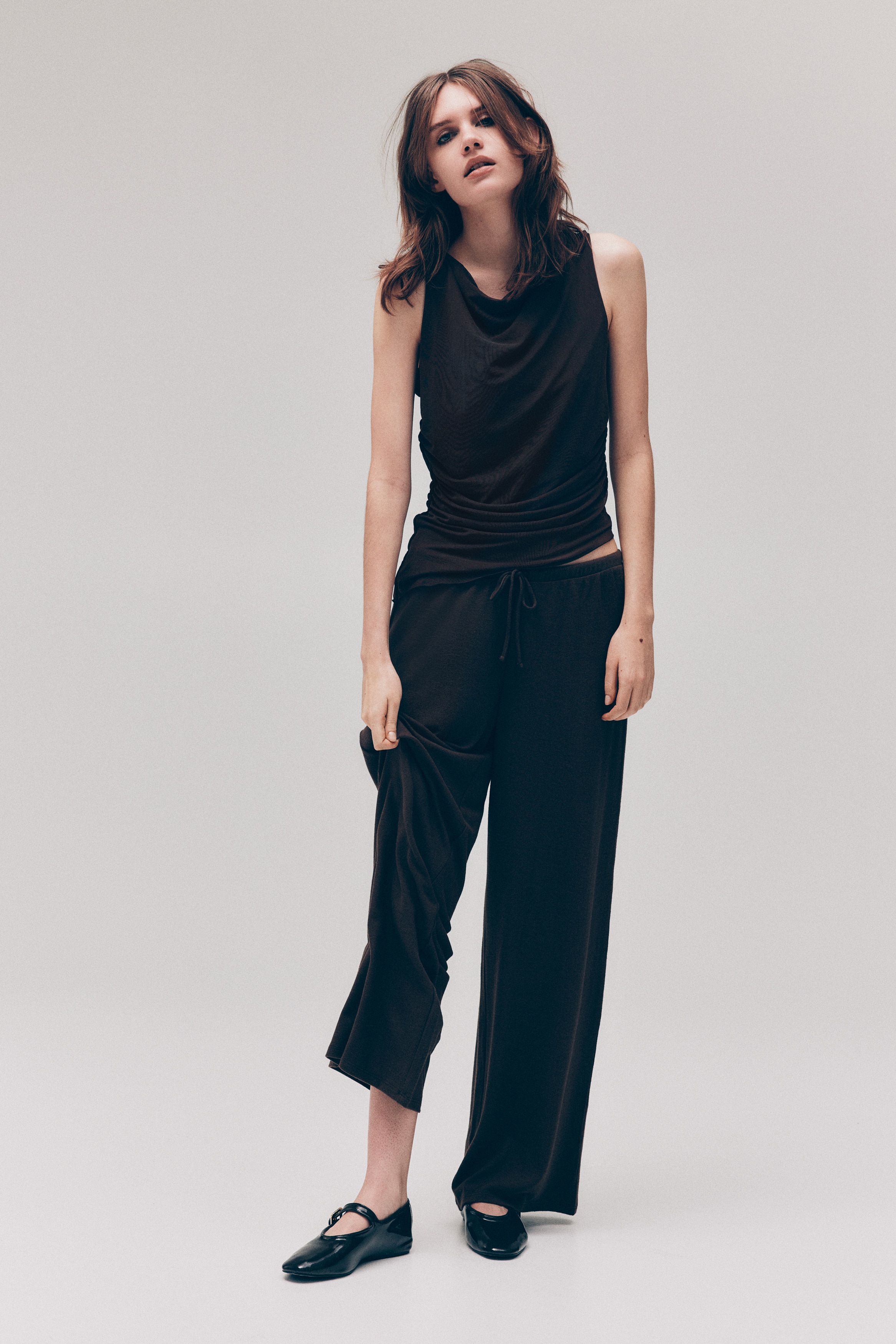 Quần dài dệt kim mịn - Màu nâu/Màu be nhạt/Màu xanh dương nhạt