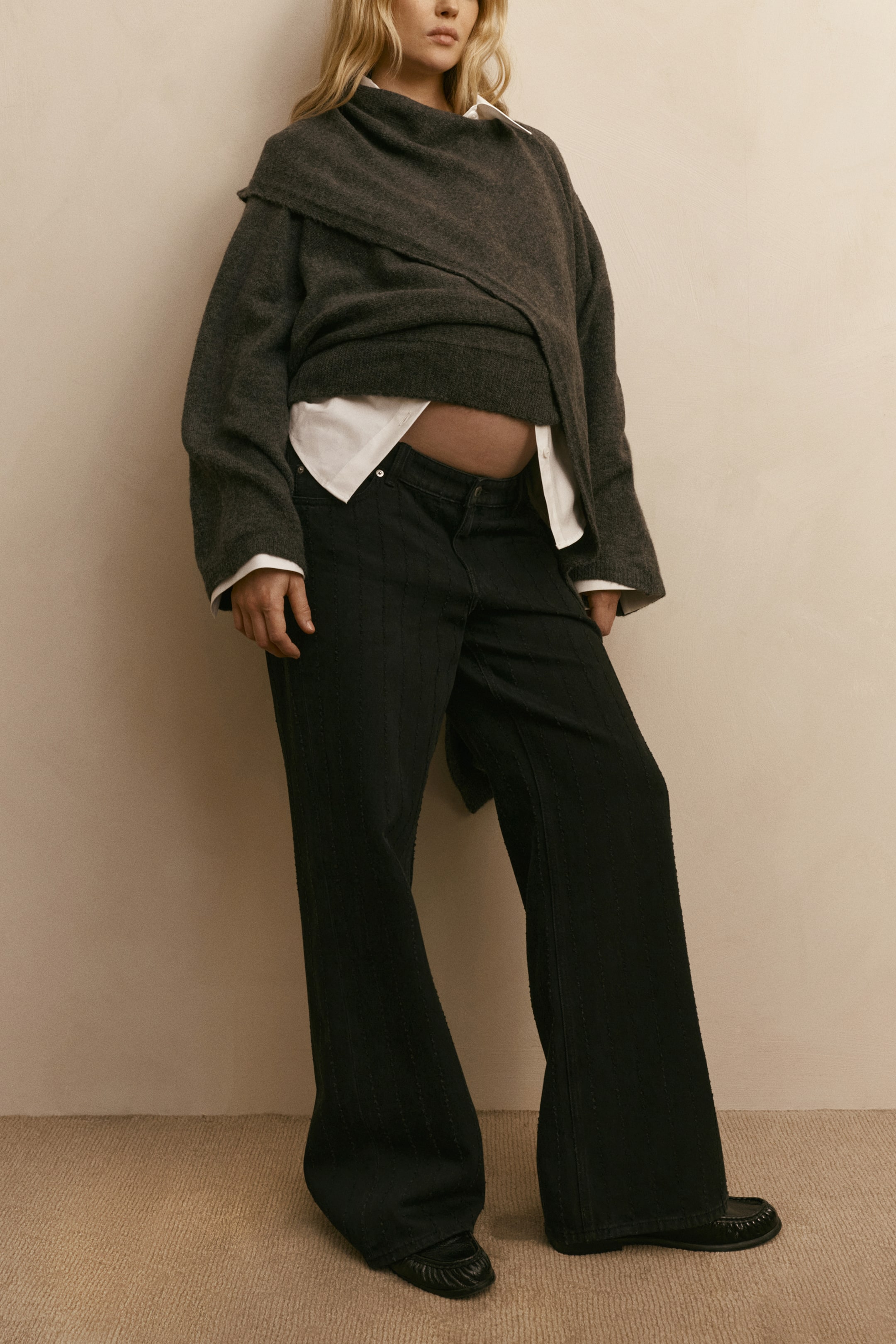 View larger image: MAMA Before & After wide jeans - Dark grey - Ladies | H&M IE 2