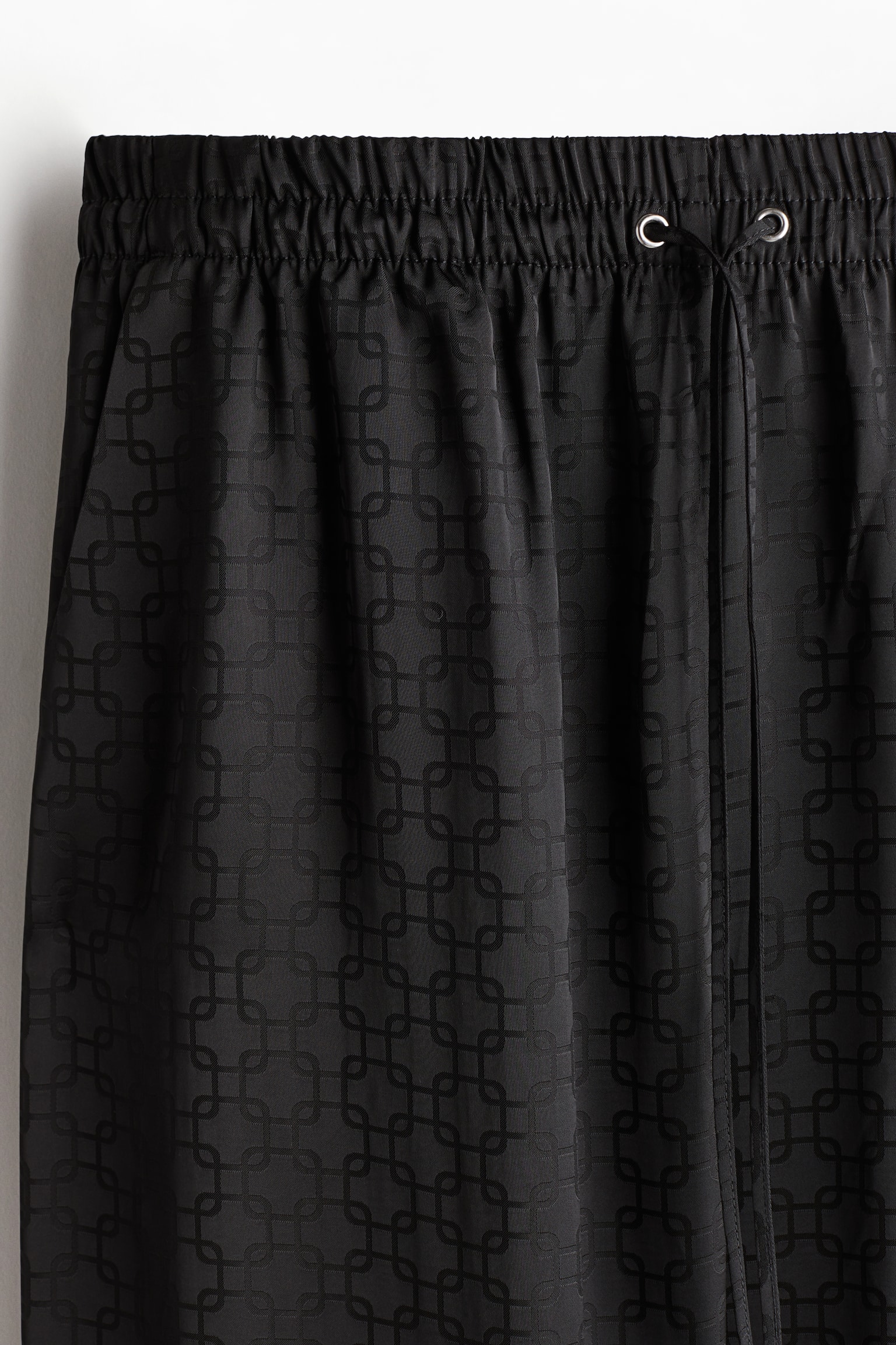 Wide drawstring trousers - Black/Patterned/Navy blue/Patterned/Beige/Patterned - 6