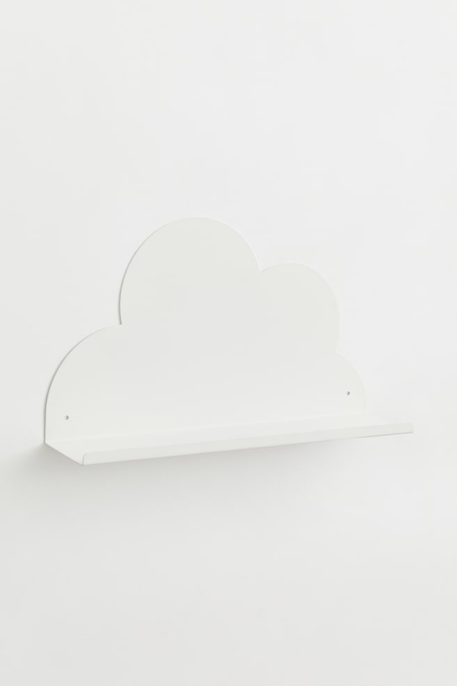 Cloud-shaped wall shelf - White/Light grey - 1
