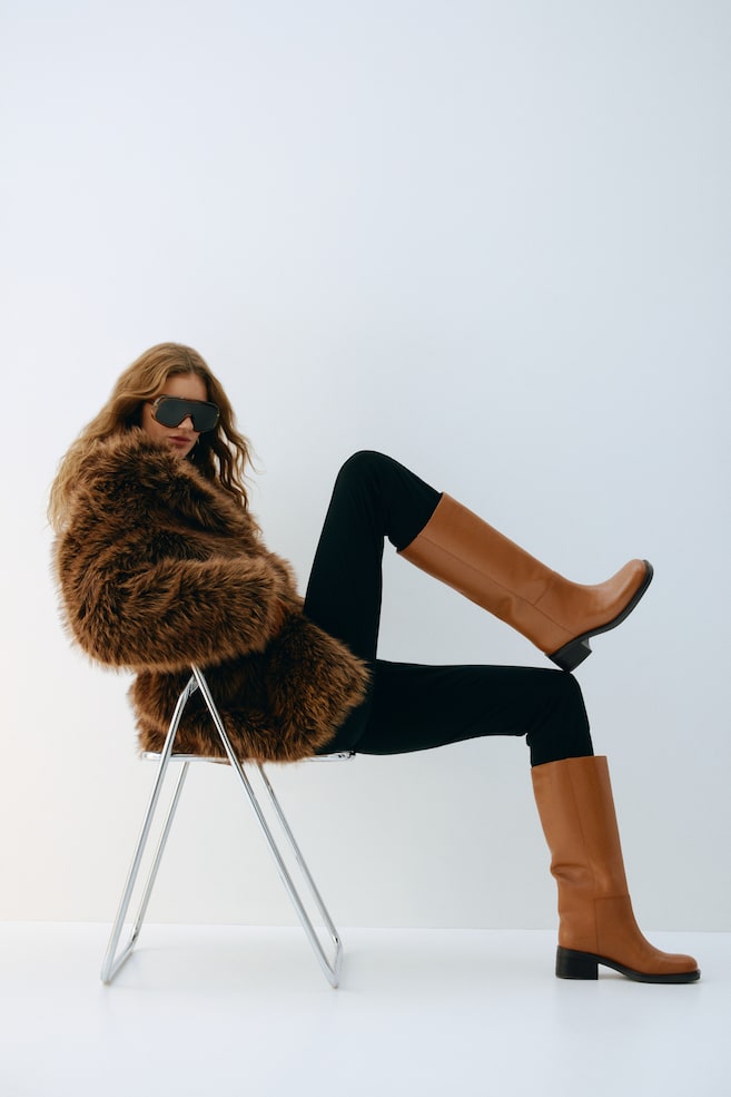 Leather Boots - Dark beige - 2