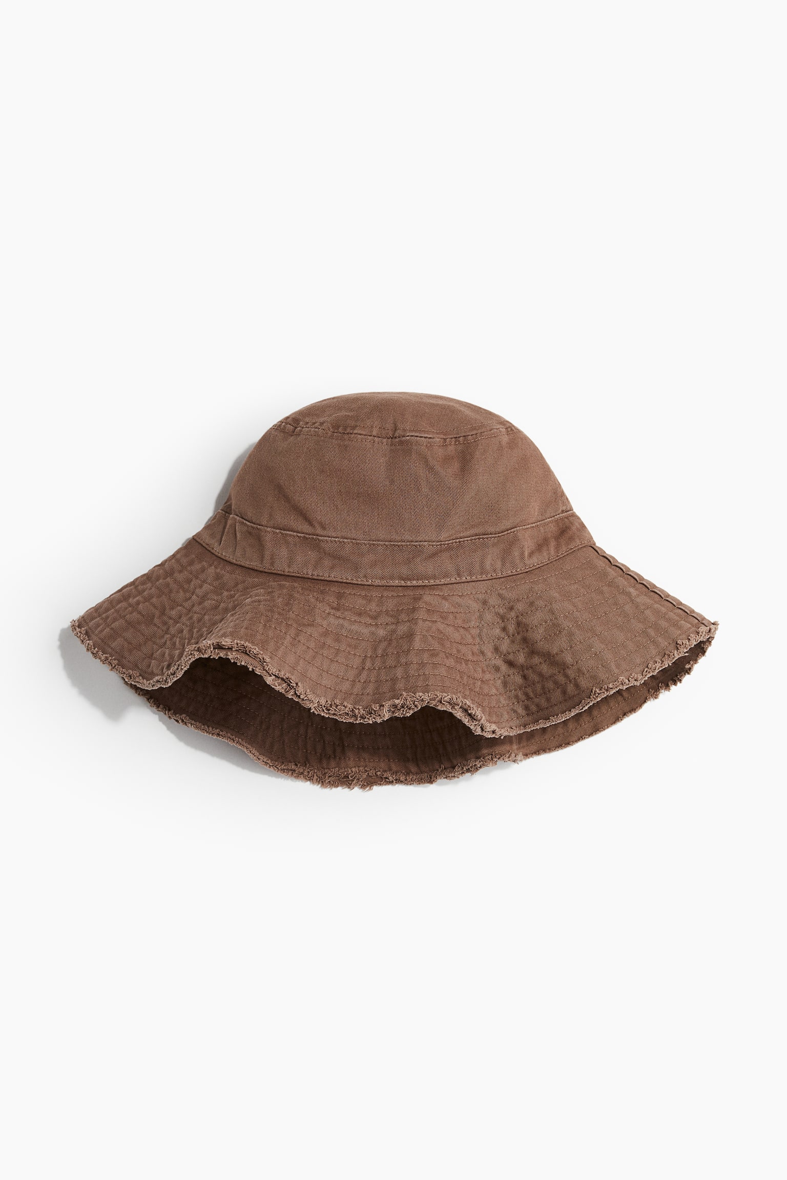 Frayed Edge Cotton Bucket Hat - Brown/Rust orange/White/Black/Light beige/Dark grey - 1