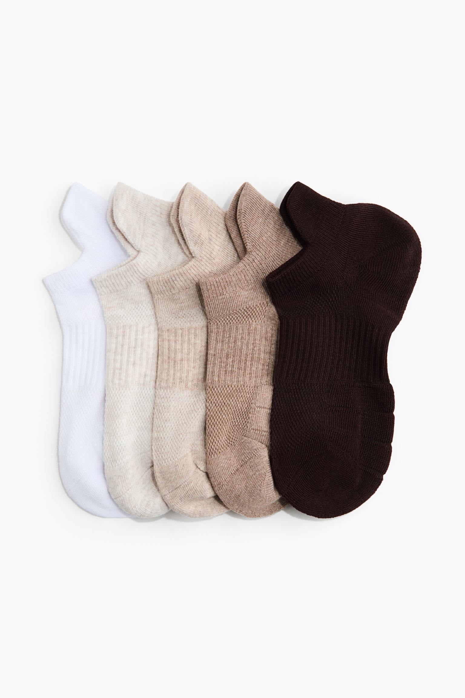 5-Pack Sports Socks with DryMove™ - White/beige/White