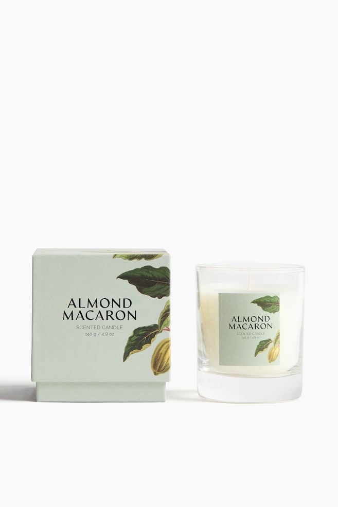 Scented Candle in Glass Holder - Almond Macaron/Matcha Latte/Pumpkin Spice/Warm Espresso/Grapefruit Granita/Lemon Sorbet - 1