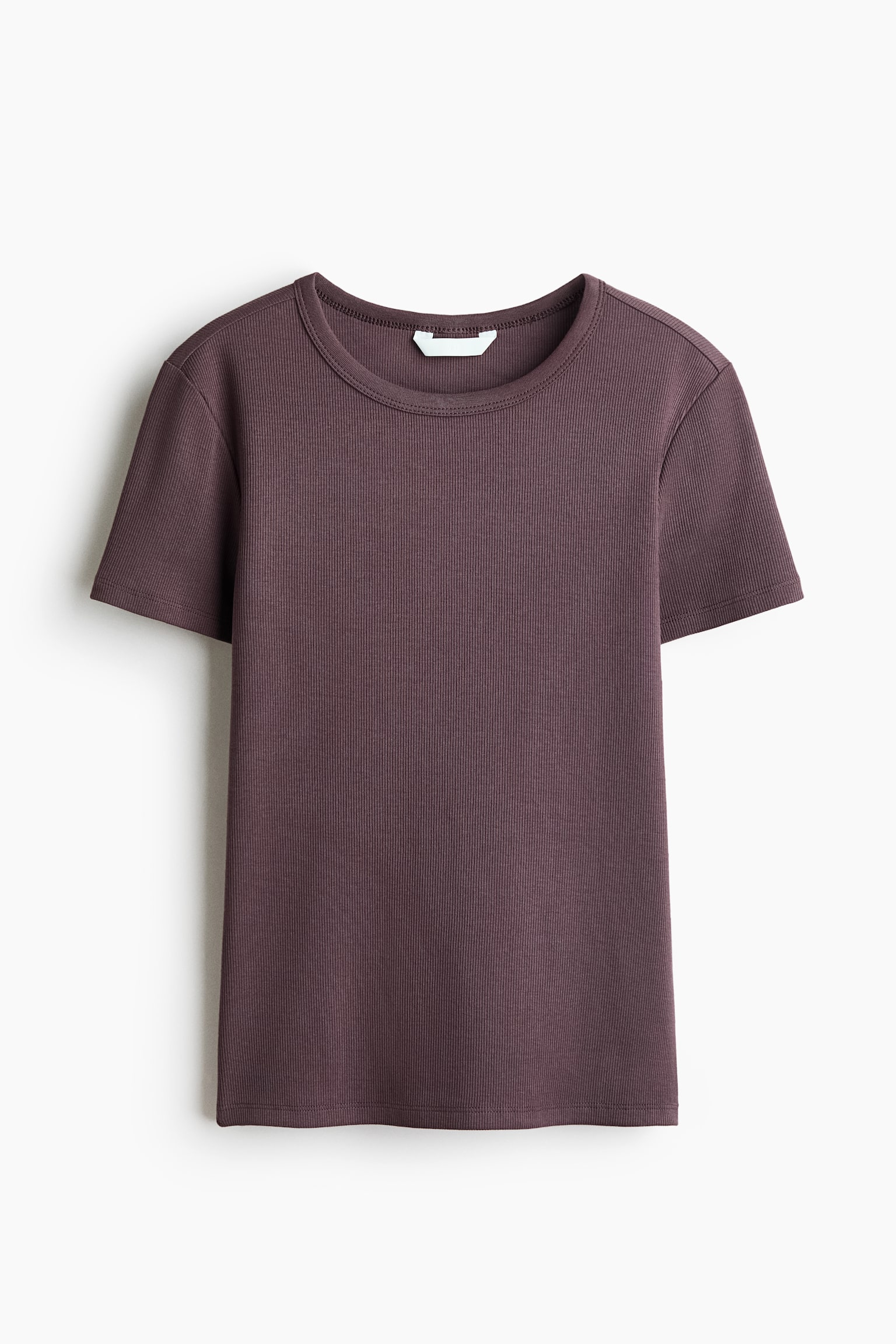 Ribbed T-Shirt - Dusty purple/White/White/striped/Dark gray/Black/Light beige/Gray melange/Gray melange - 1
