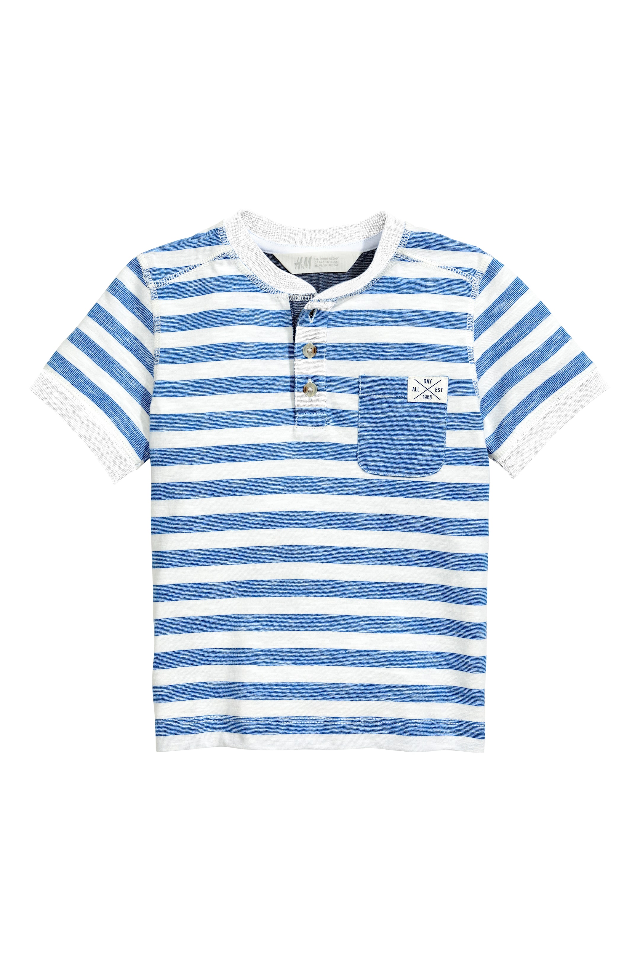View larger image: Henley shirt - Blue/White/Striped - Kids | H&M GB 1