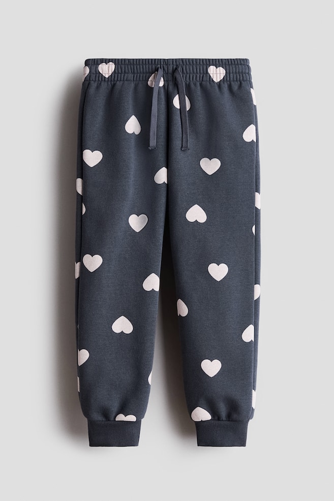 Brushed-inside joggers - Dark grey/Hearts/Bright pink/Light beige/Pink/Light pink/Cherries/White/Hearts/White/Hearts/White/Hearts/Pink/Hearts/Heather purple/Hearts - 1