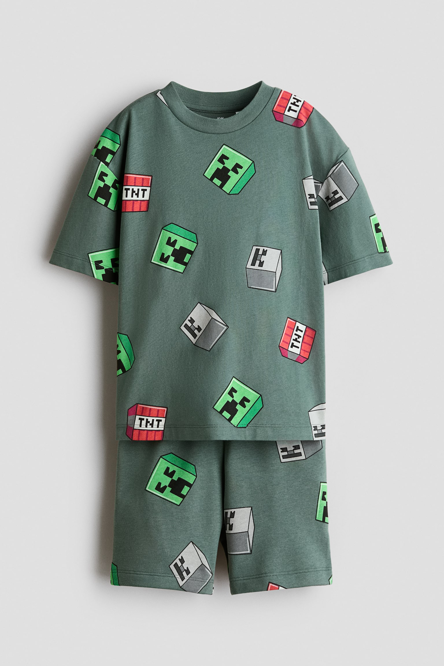 2-Piece Printed Set - Dusty green/Minecraft/Red/Spider-Man - 1