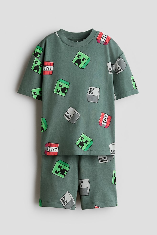 2-Piece Printed Set - Dusty green/Minecraft/Ivory/Sonic the Hedgehog/Gray melange/Marvel Comics/Red/Spider-Man - 1