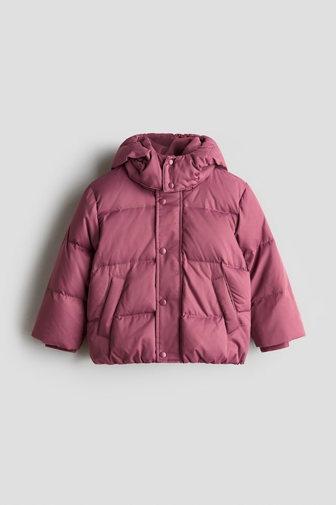 Dunjakke med hette - Rosa/Sort/Brun - 1