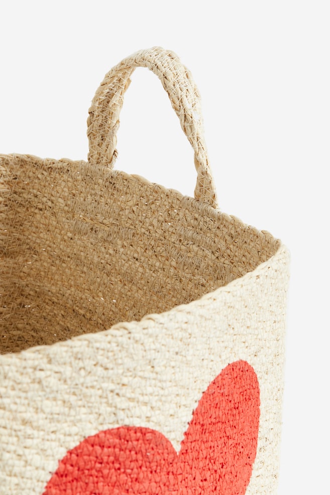 Heart-motif storage basket - Light beige/Heart - 2
