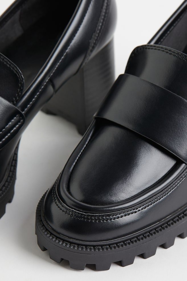 Chunky heeled loafers - Black - 7