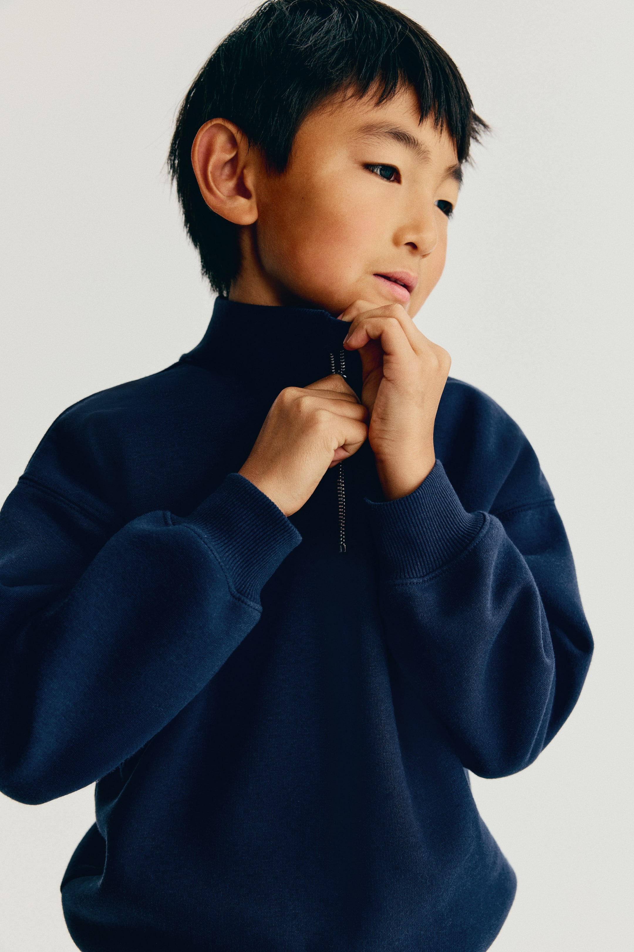 Half-Zip Brushed-Inside Sweatshirt