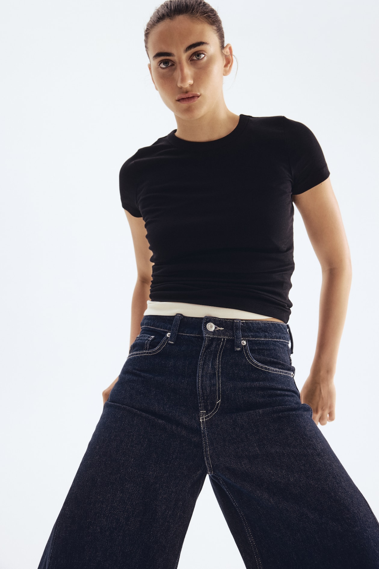 Ribbed Modal-blend T-shirt - image 3