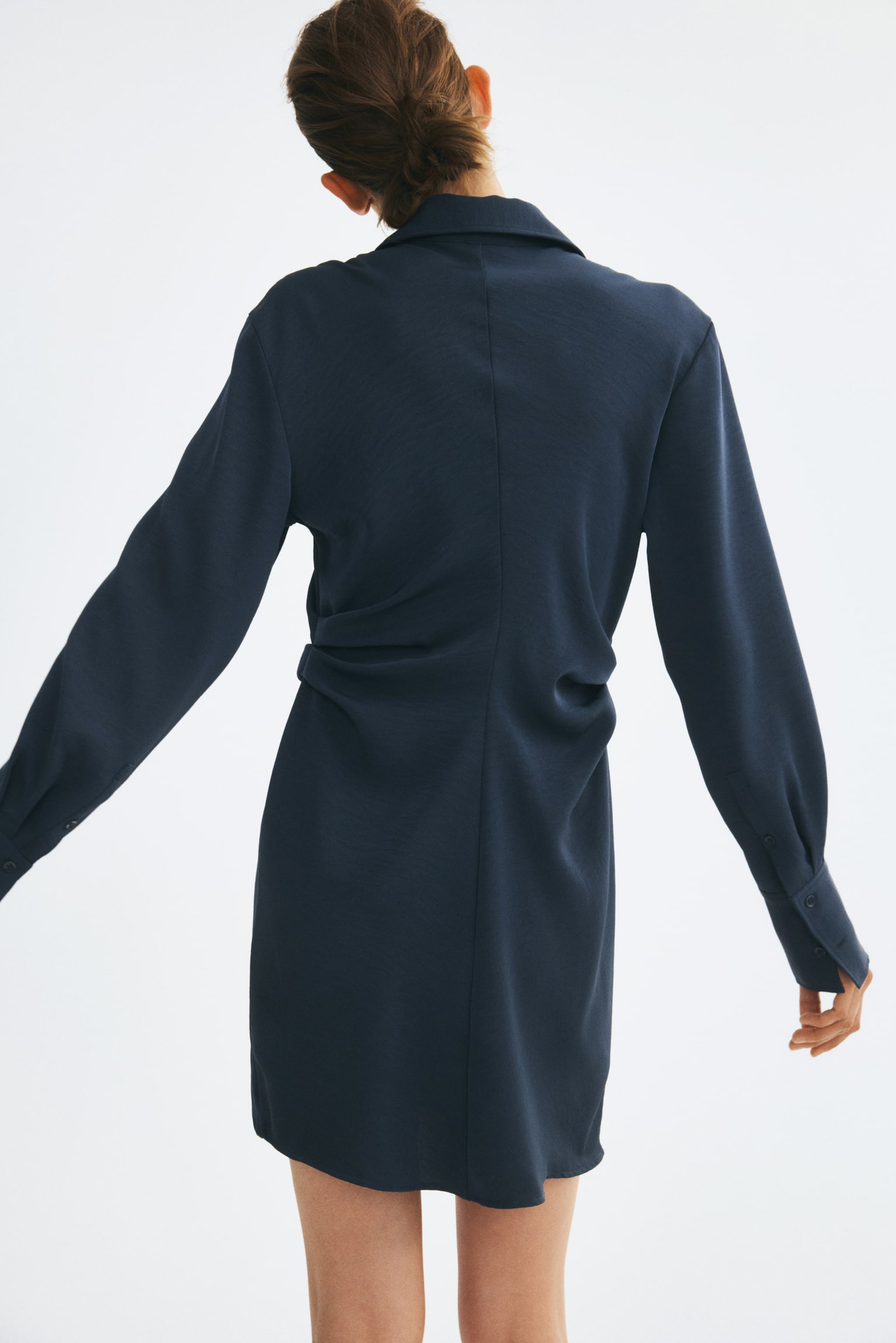 Женское платье H&M Draped Shirt Dress, цвет: Тёмный бирюзовый — фото 5