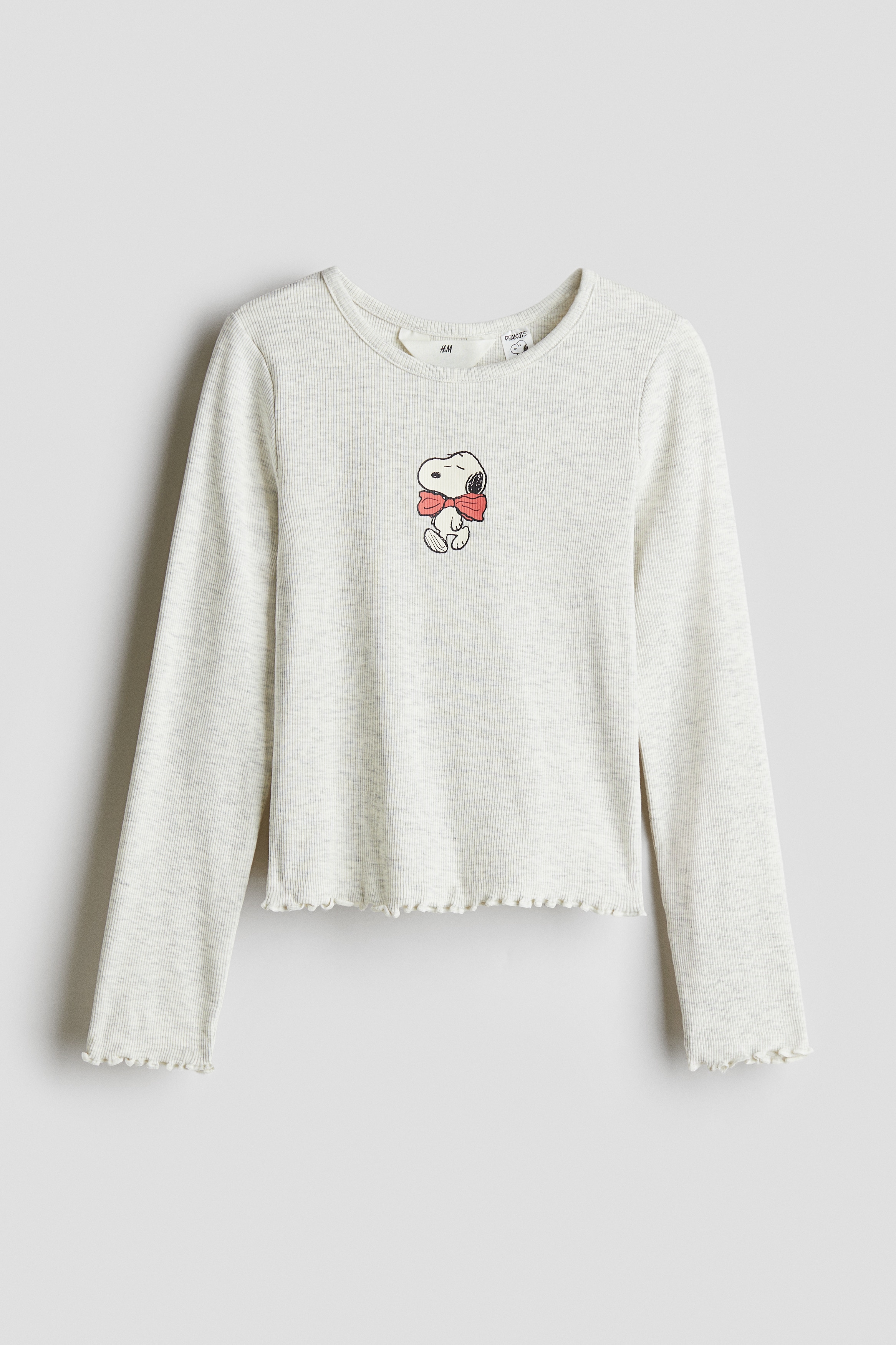 H & M - プリントデザイン コットントップス - グレー