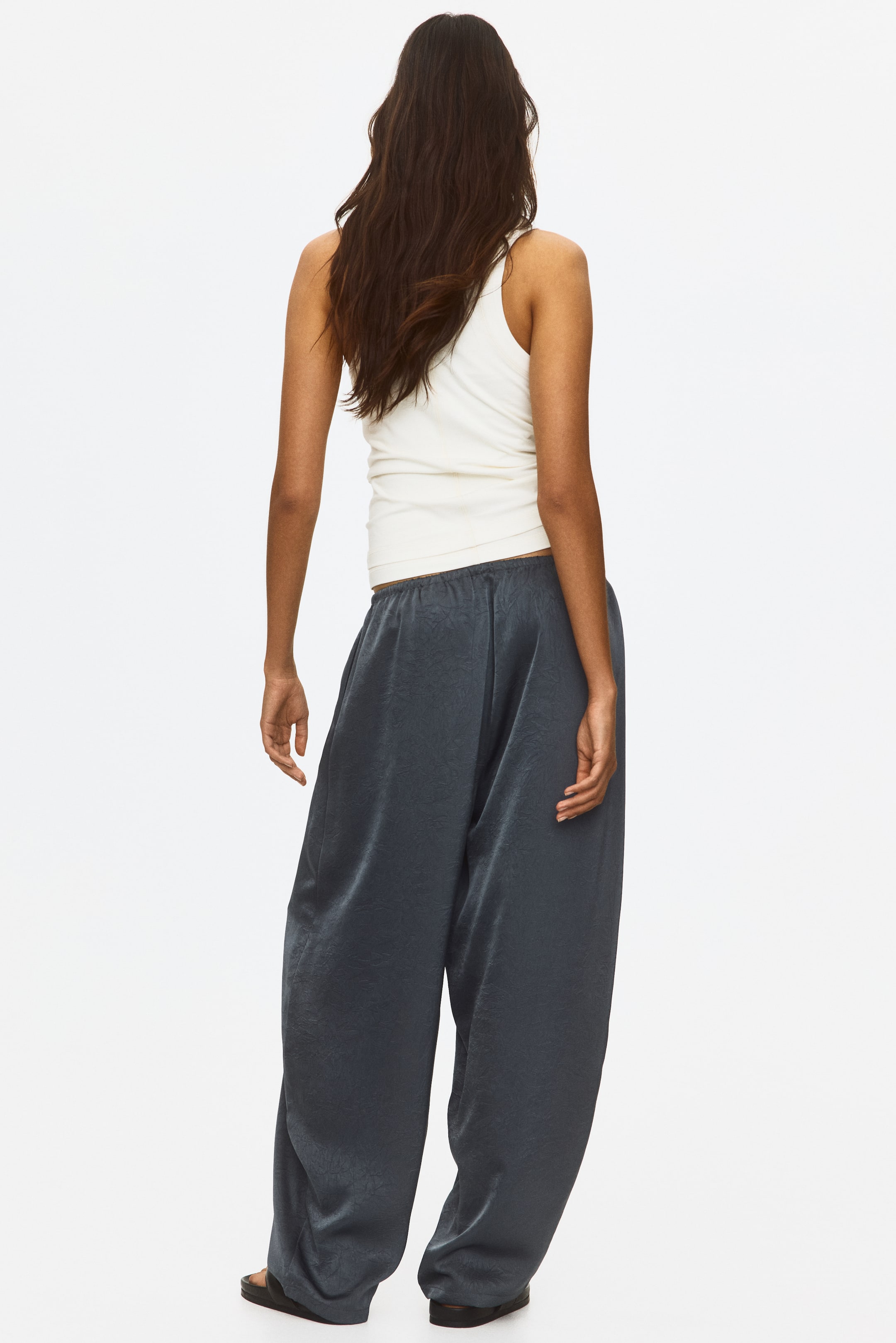 Crinkled Satin Pants