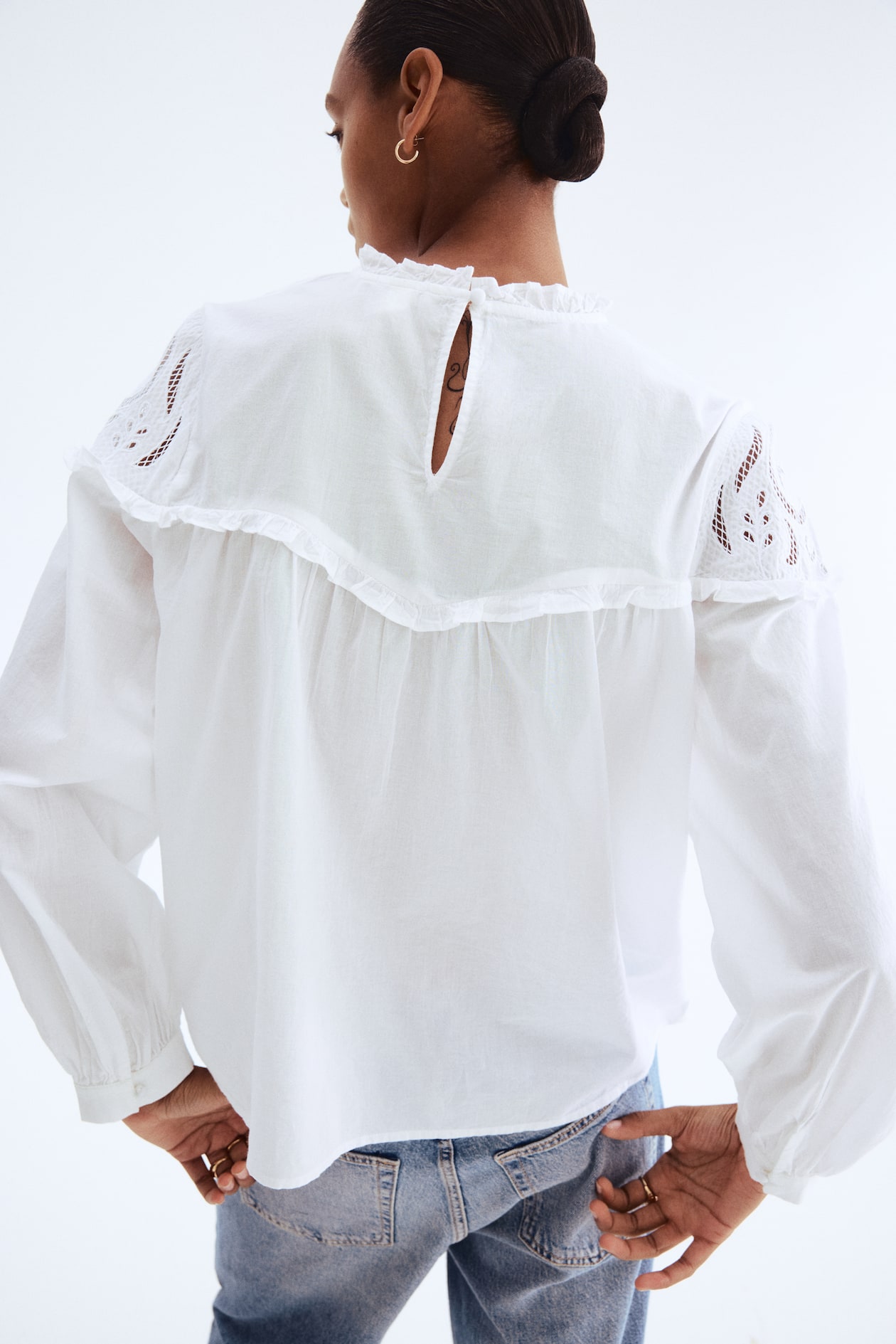 Blouse with Eyelet Embroidery - image 4