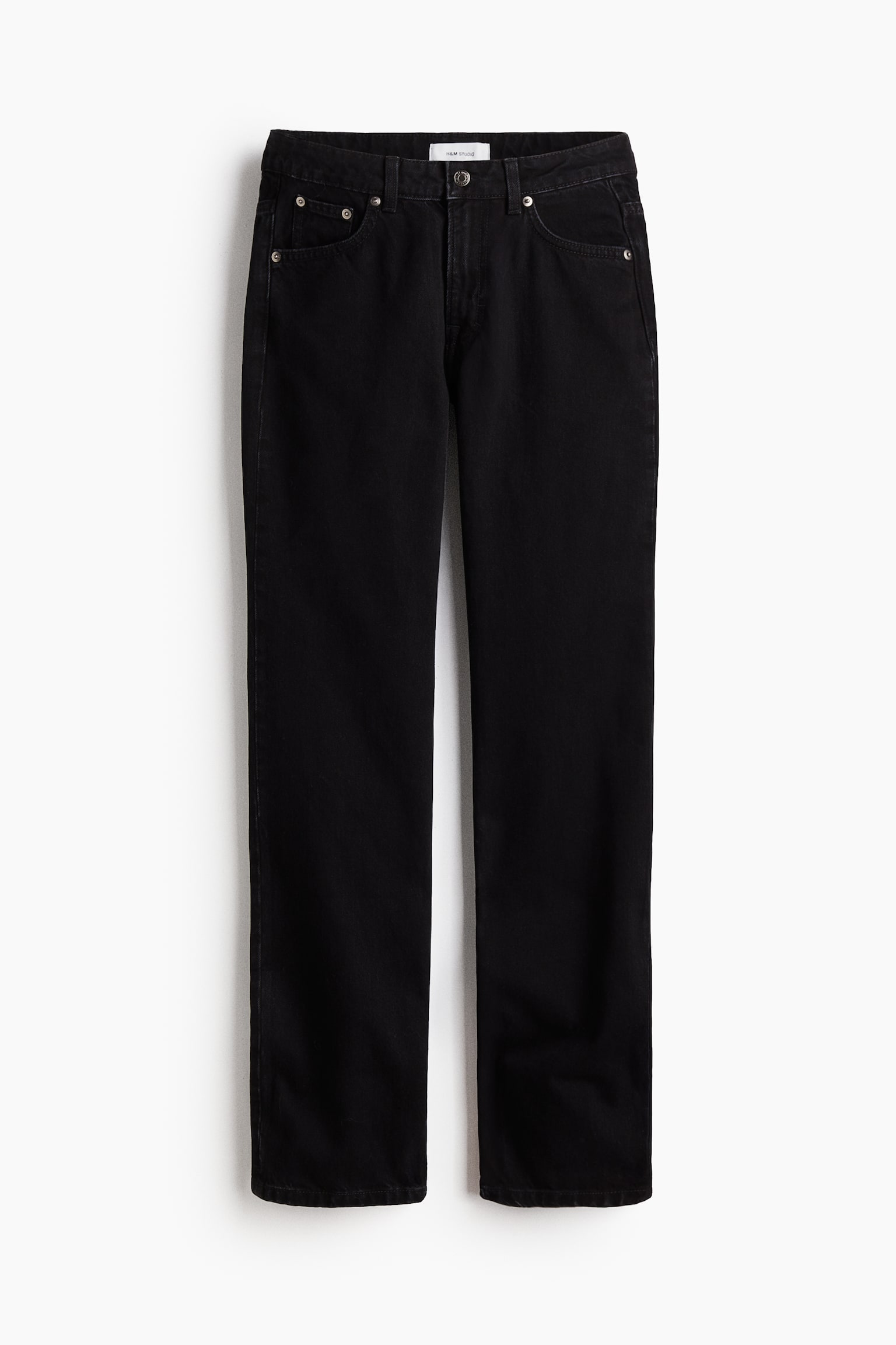 Женские джинсы H&M Straight-Leg, цвет: Чёрный — фото 1