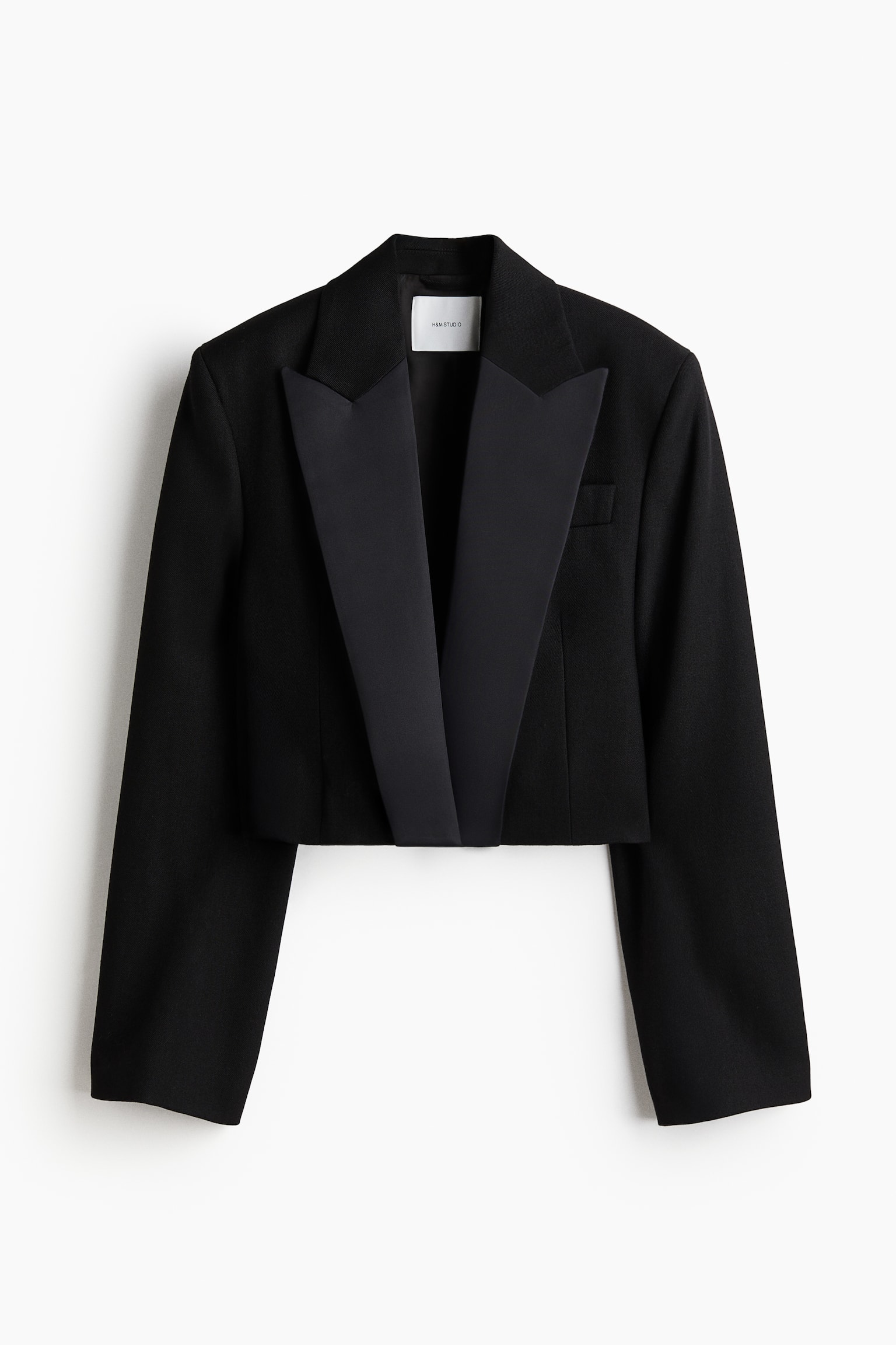 Blazer de smoking em lã - Preto - 1