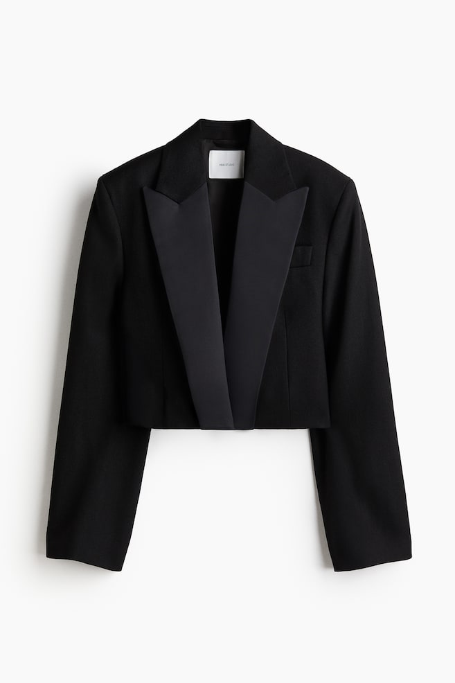 Blazer da smoking in lana - Nero - 1