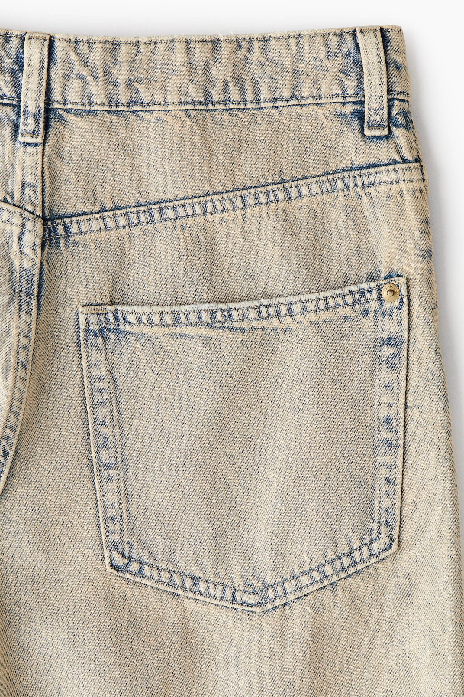 Bermuda Regular Denim shorts - Light beige/Pale denim blue - 4