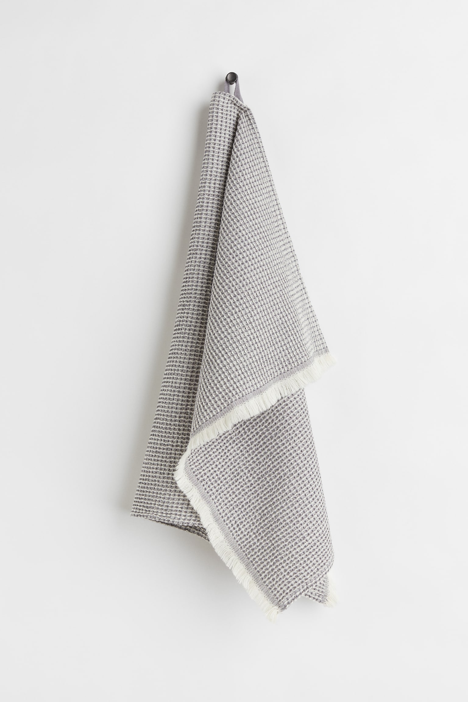 Waffled hand towel - Light grey/Black/Light greige - 1