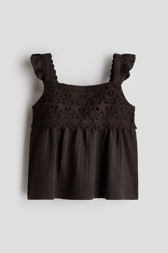 Детские топы H&M Ruffle-Trimmed Cotton Top