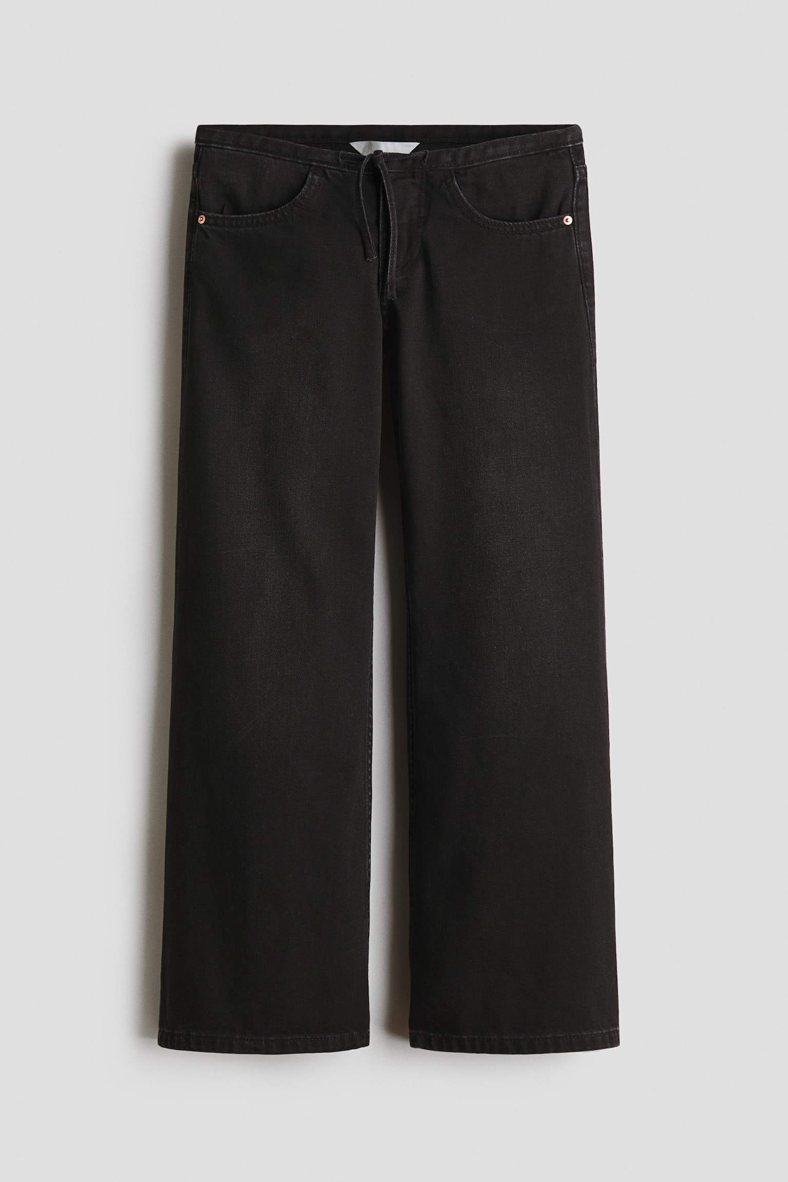 Super-Wide-Leg Low Jeans - Black/Dark denim blue - 1