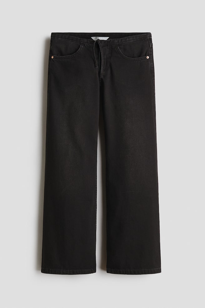 Super Wide Leg Low Jeans - Black/Dark denim blue - 1