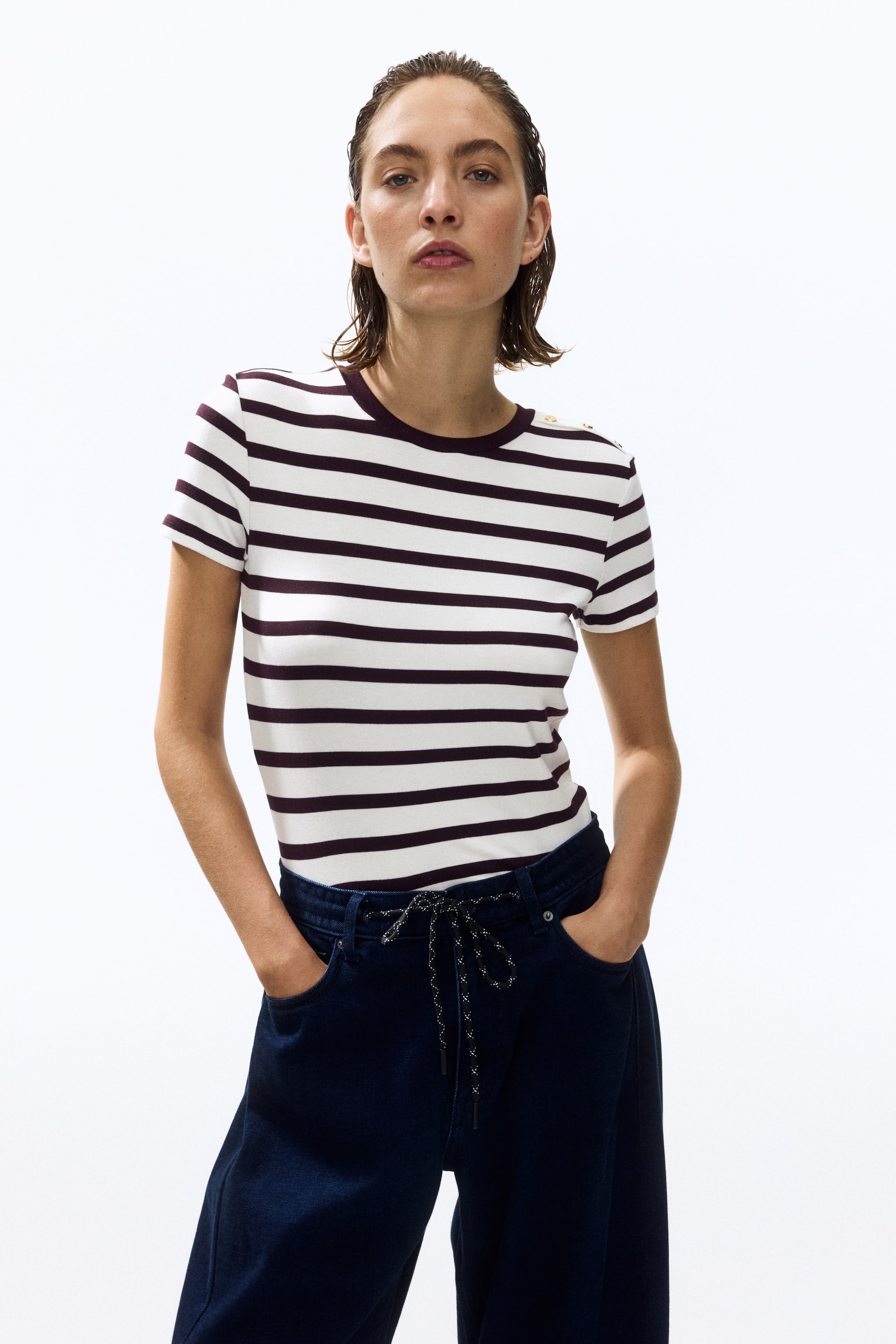 Button-Detail Viscose Top