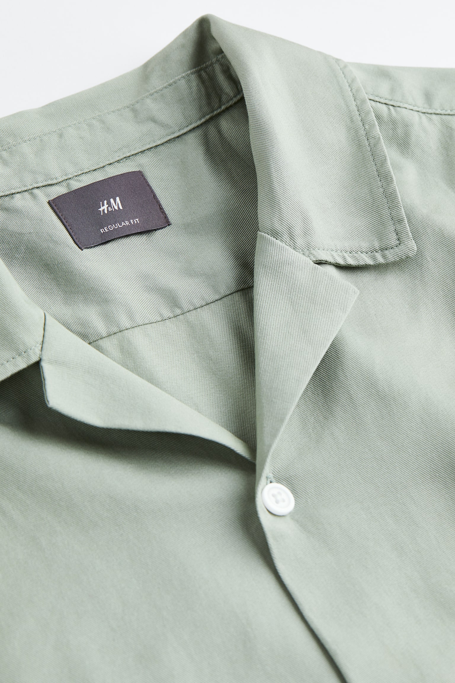 Regular Fit Twill Resort Shirt - Dusty green/Dark beige - 2