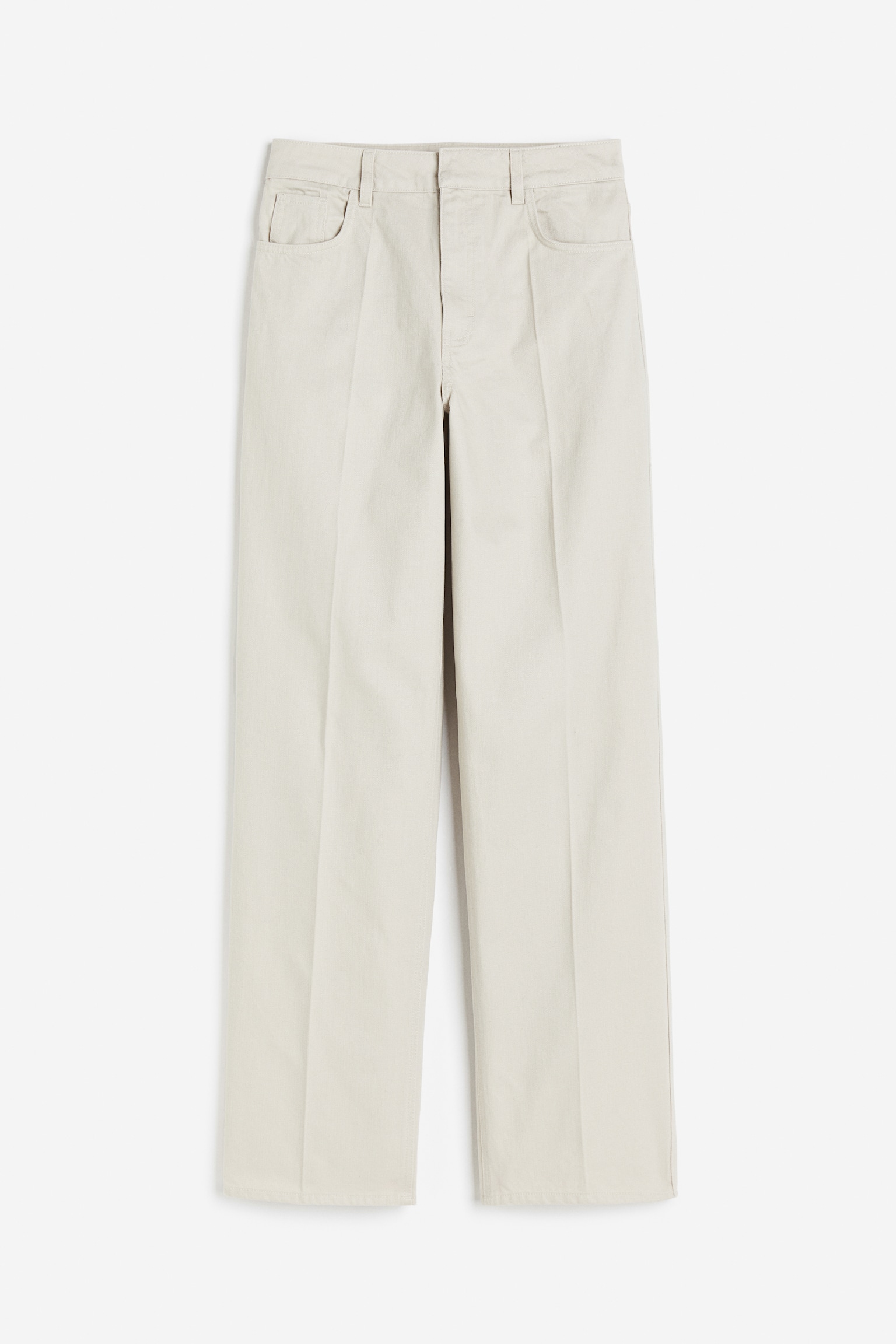 Straight twill trousers - Light beige/Dark grey/Black/Light beige - 1