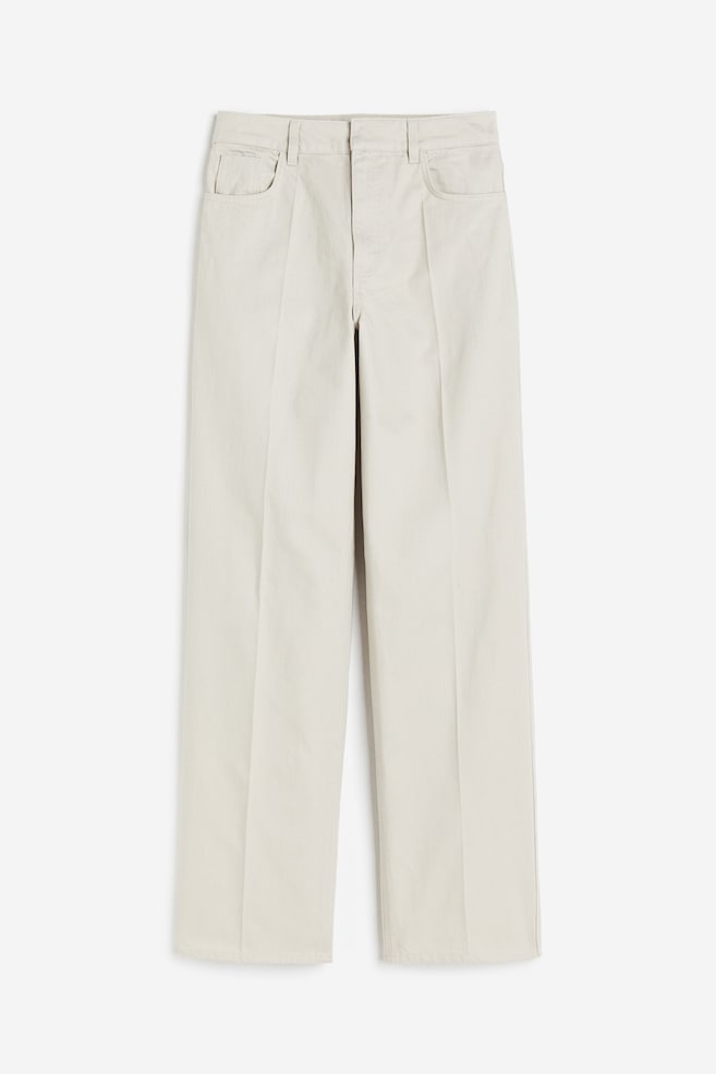 Straight twill trousers - Light beige - 1