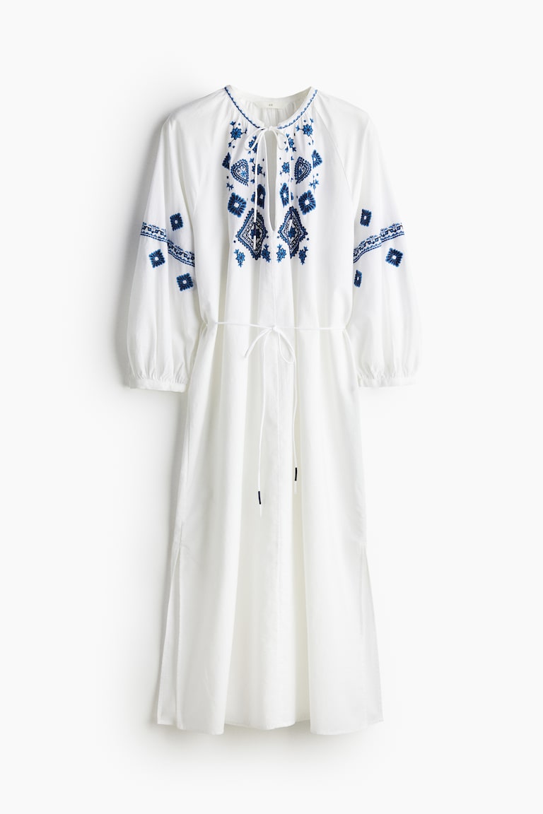 Women's White Embroidered Dress | H&M CA