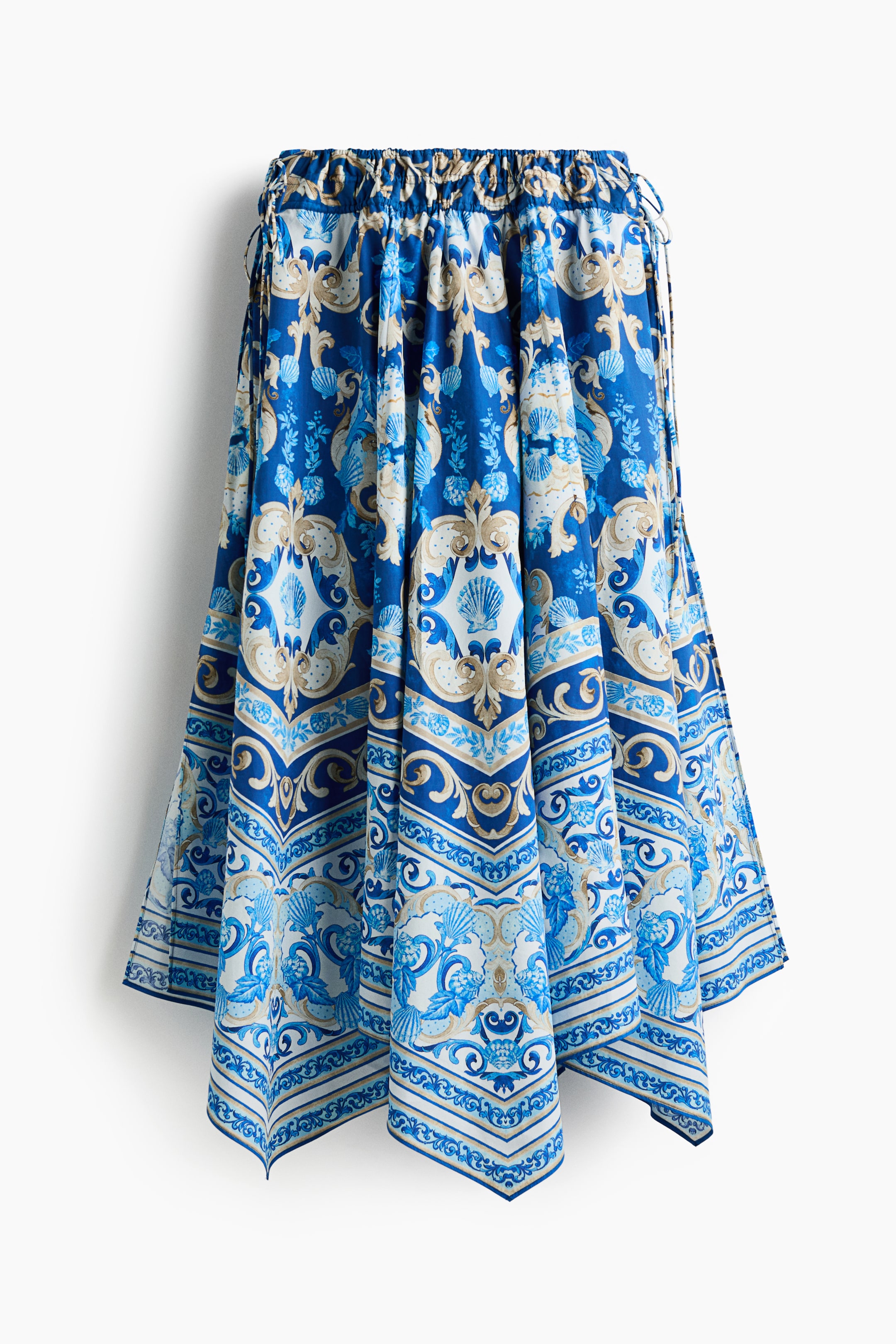 Drawstring-Detail Poplin Skirt