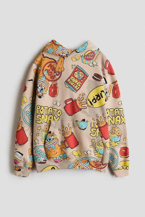 Детские худи H&M Brushed-Inside Printed