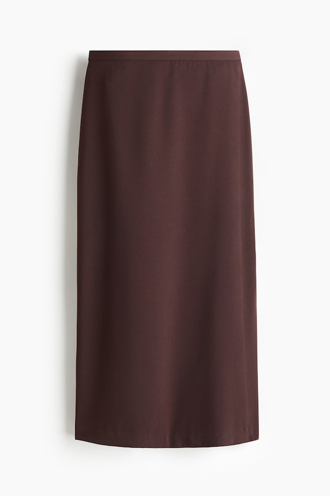 Side-slit skirt - Dark brown/Light yellow/Red - 1