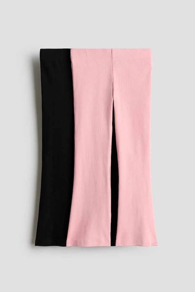 Set van 2 flared leggings - Zwart/lichtroze/Roze/donkergrijs/Zwart/Taupe/lichtpaars - 1