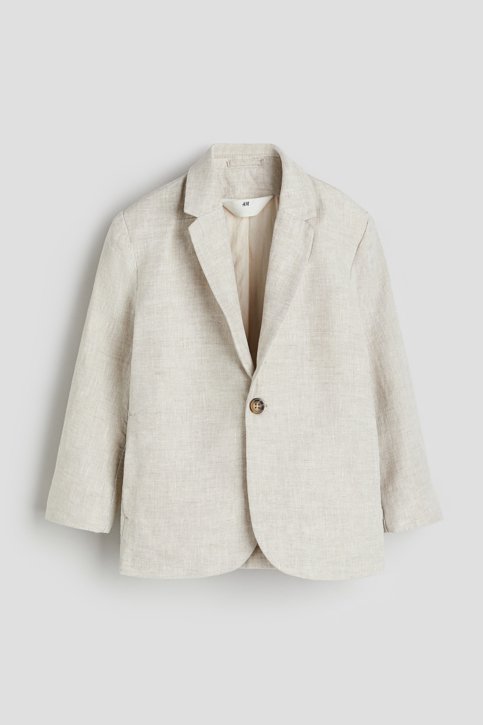 Linen Blazer - Light beige - 1