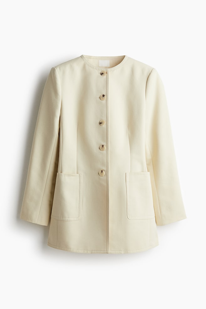 Fitted jacket - Light beige/Black - 1