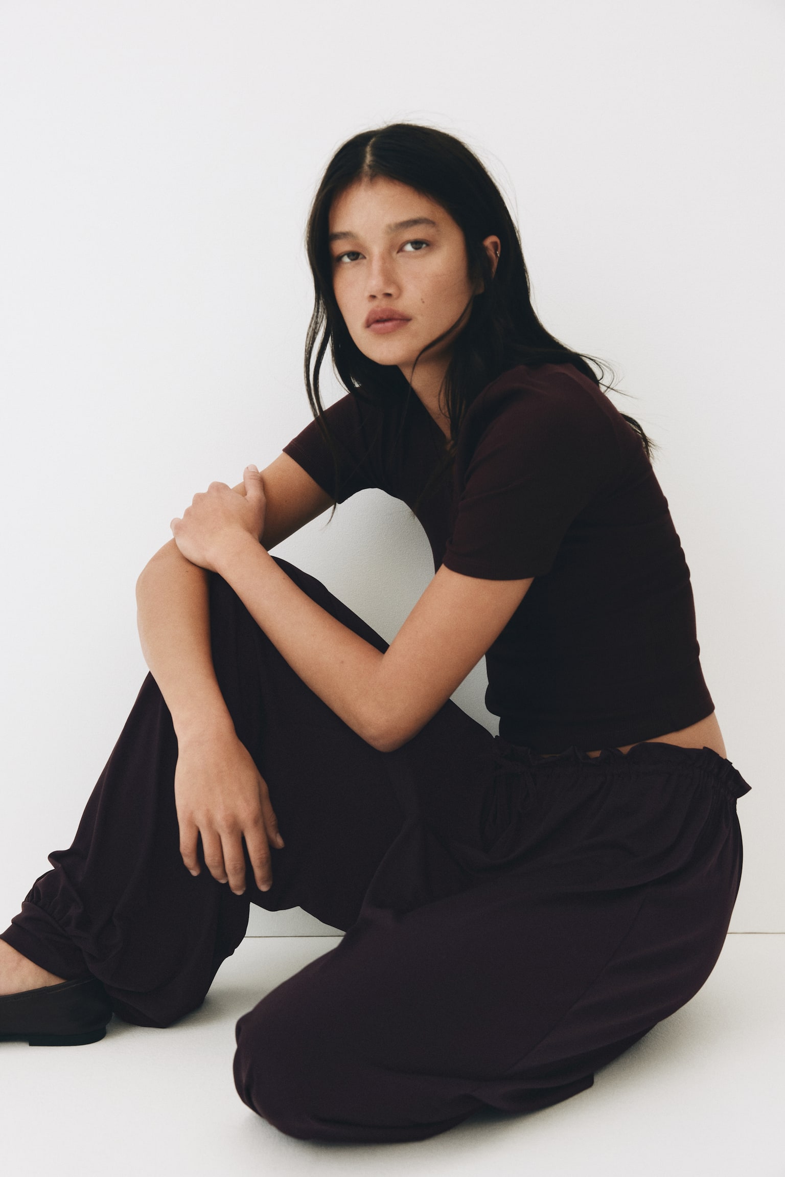 Jersey balloon trousers - סגול שזיף/ירוק זית/שחור - 6