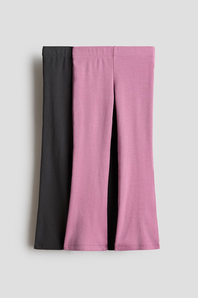 2-pack flared leggings - Pink/Dark grey/Black/Light pink/Black/Mole/Light purple/Light beige/Leopard print - 1